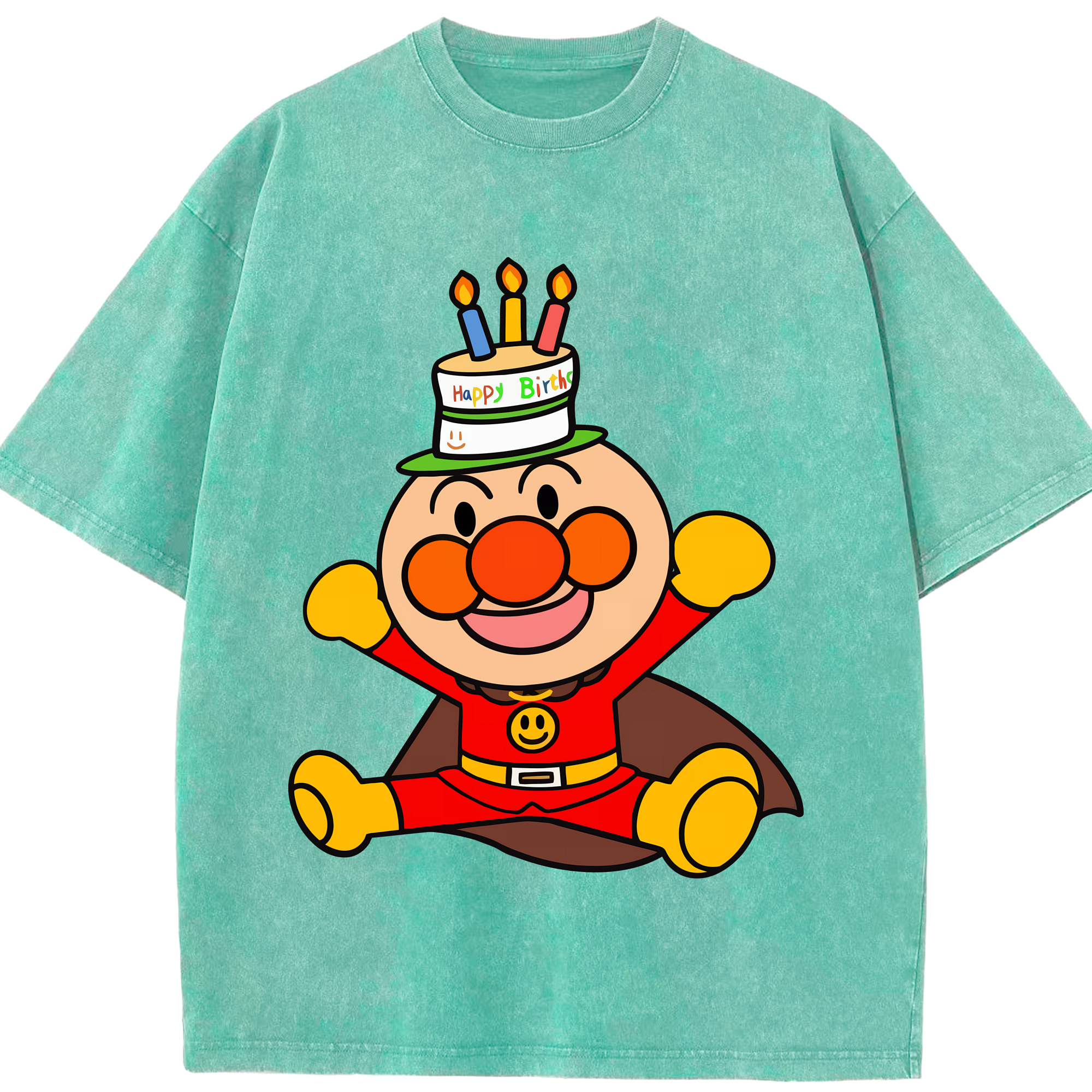 （画像用） アンパンマン Anpanman 綿100% ヴィンテージ風 半袖Tシャツ（フロントプリント）